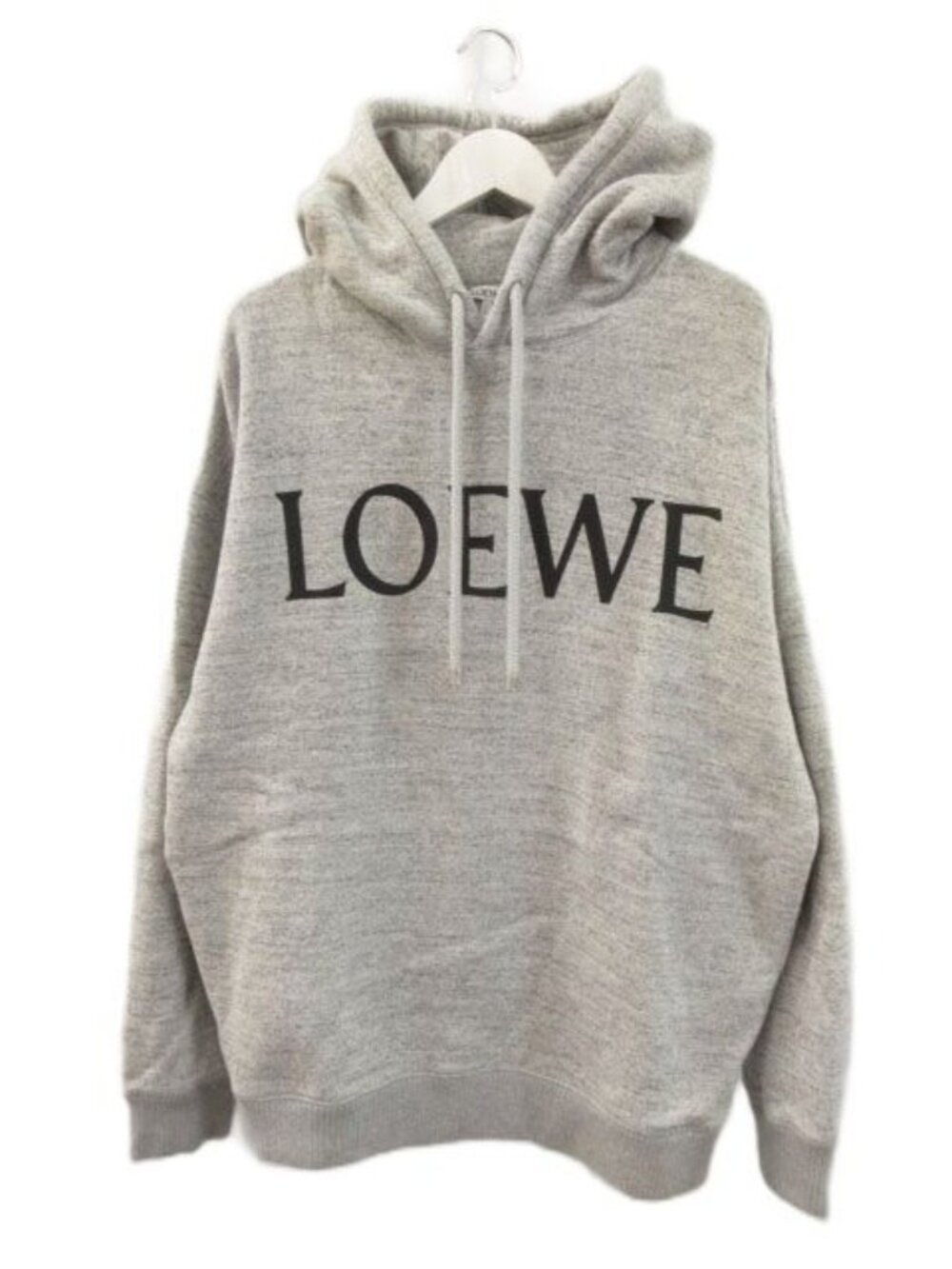 Loewe Oversize Hoodie Logo Print M Gray Long Sleeve Pullover